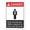 Signmission ANSI Body Harness & Lifeline Required For Entry Into This Area 14inX10in Rigid Plastic, 1014-L-19810 OS-DS-P-1014-L-19810 - alternate 1